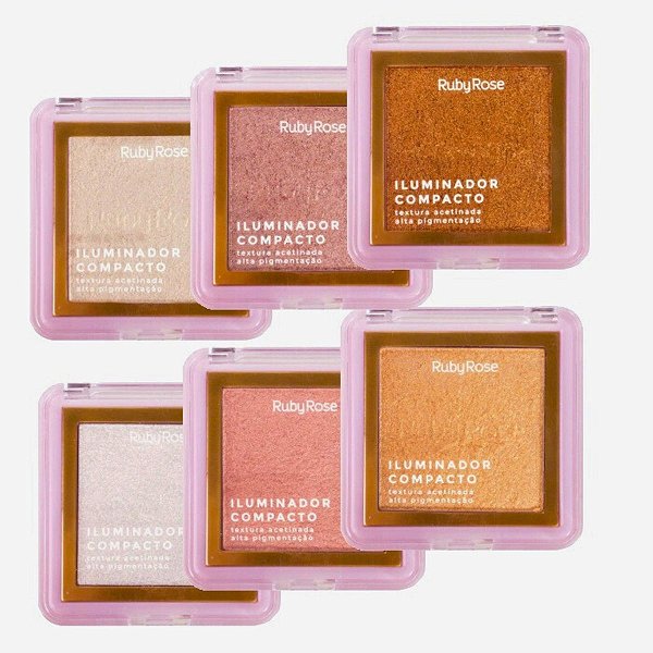 Iluminador Compacto Ruby Rose Textura Fina Alta Pigmentação