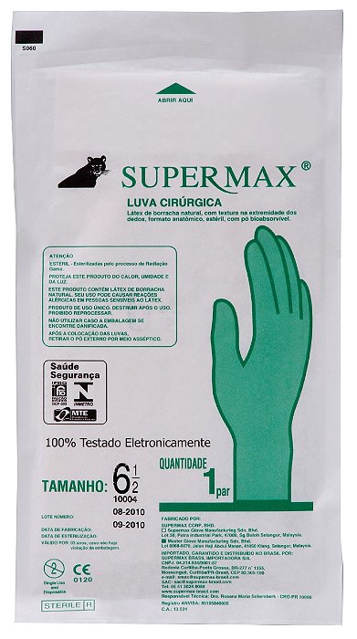 LUVA CIRÚRGICA LÁTEX SUPERMAX