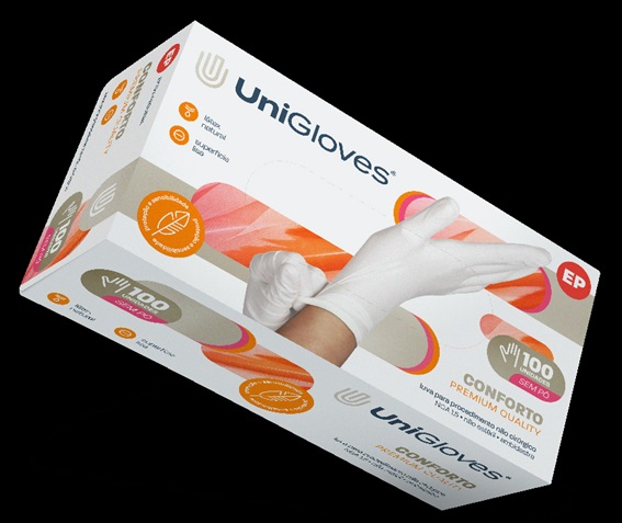 Luva de Procedimentos não Cirúrgicos Powder Free PREMIUM QUALITY UNIGLOVES CA 41036