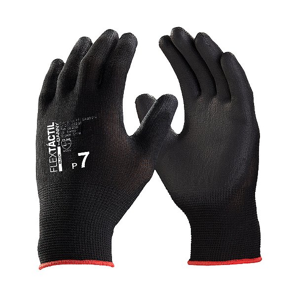 Luva tátil de nylon com poliuretano (PU) FLEXTÁCTIL DANNY CA 29014
