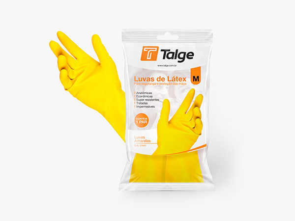 Luva de Limpeza Látex Amarela TALGE CA 27803