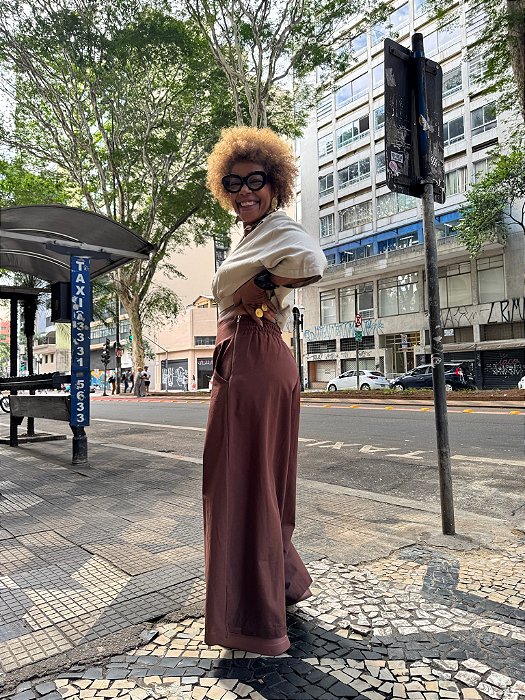 Calça Pantalona Índia - Marrom