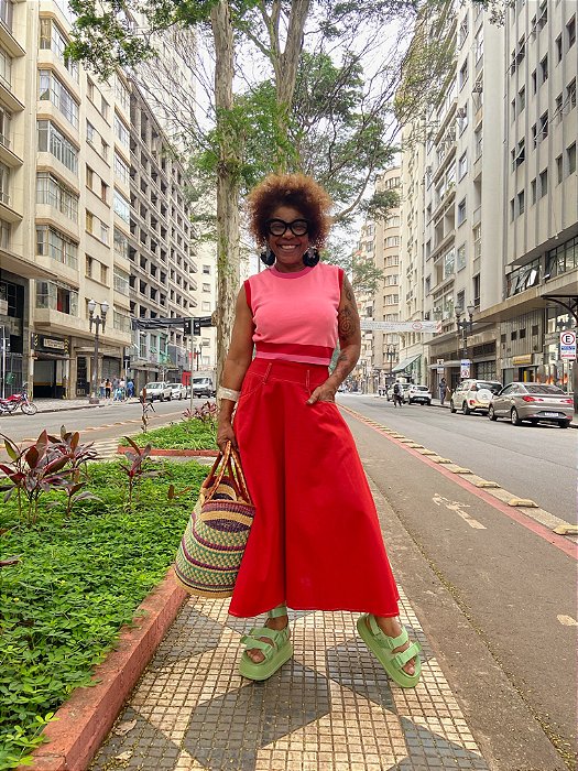 Saia Makeda - Vermelha Prespontada