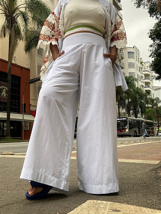 Calça Pantalona India - Branco