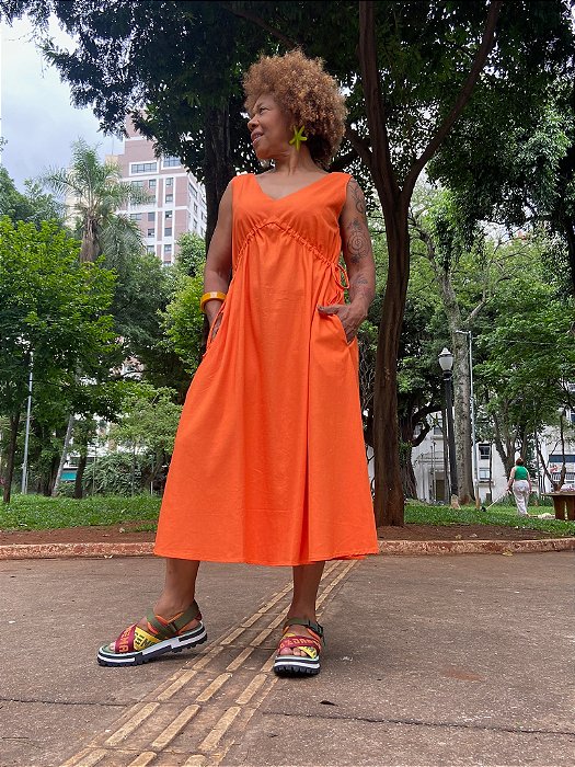 Vestido Bernadete - Laranja