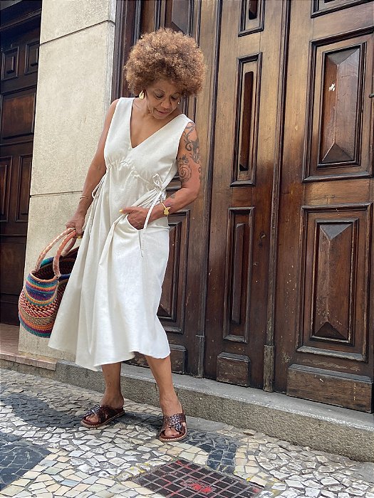 Vestido Bernadete - Cru