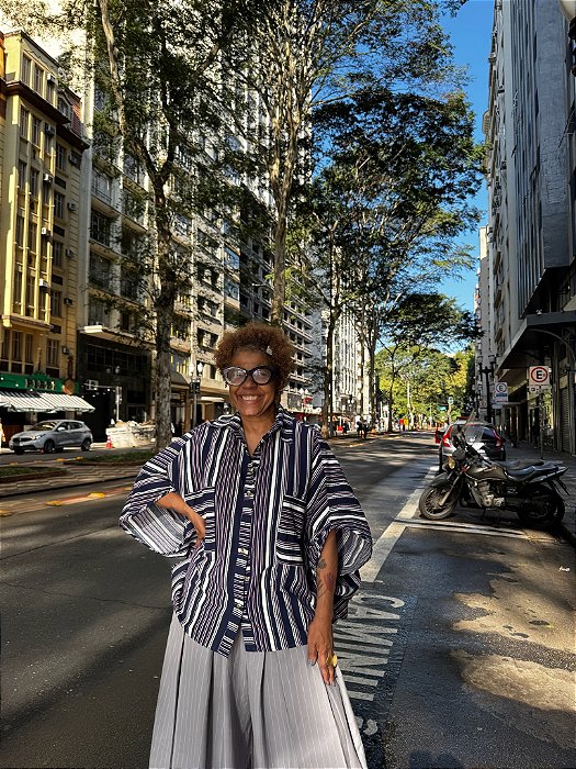 Camisa Leda Martins - Estampa  Azul