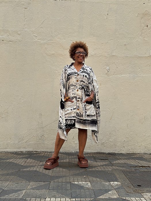 Túnica Malê - Estampa P/B