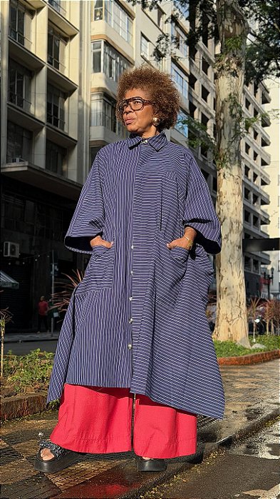 Túnica Oversized Ifè - Risca Azul