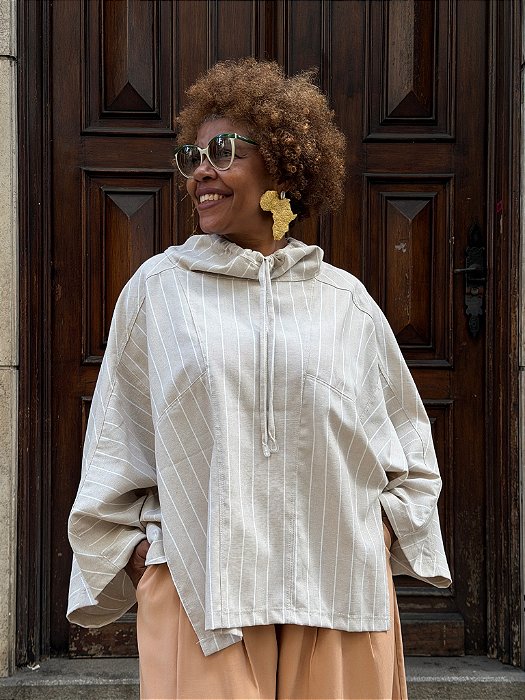 Blusa Aroeira - Bege Risca