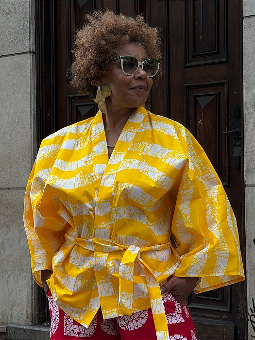 Kimono Clara - Estampado Amarelo