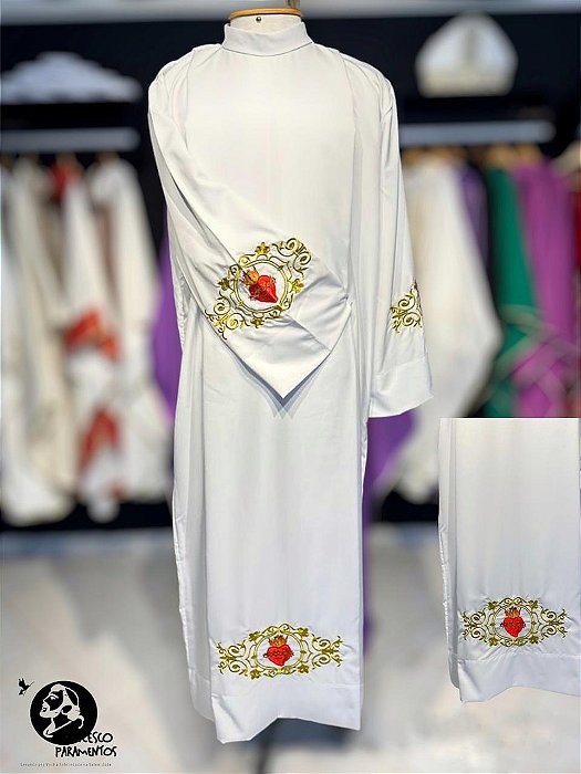 Túnica bordada - Sagrado Coração de Jesus