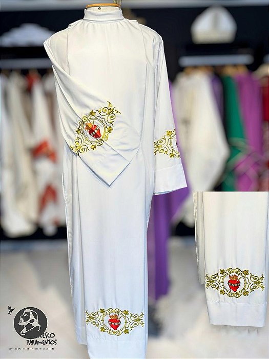 Túnica Bordada- imaculado Coração de Maria