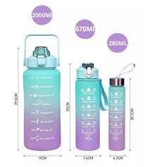 Kit Com 3 Garrafa De Água 2l+900ml+500ml Galão Squeeze