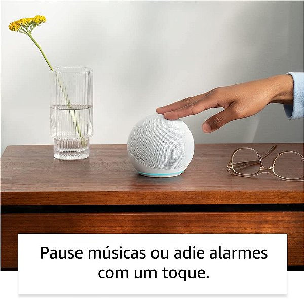 Echo Dot 5ª geração com Relógio Display de LED ainda melhor Cor Branca