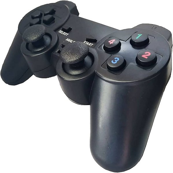 Controle Joystick Para Video Game Ps2 Analógico Com Vibração