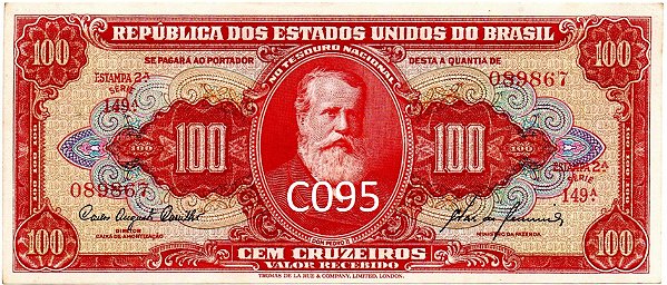 Cédulas de 100 cruzeiros – 1949 a 1963 – TLR