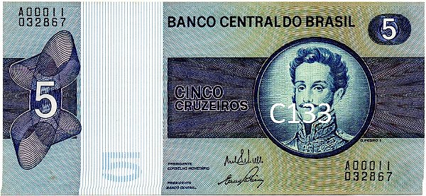 Cédulas de 5 cruzeiros – 1970 a 1979 – CMB
