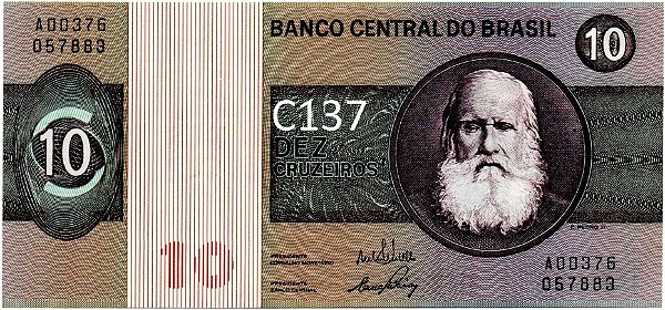 Cédulas de 10 cruzeiros – 1970 a 1980 – CMB