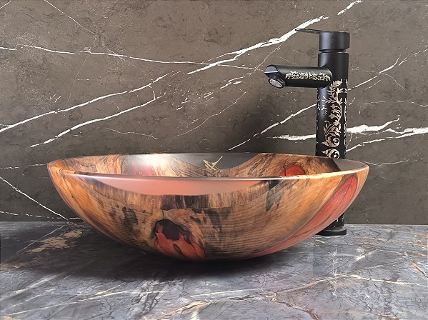 LAVABO CUBA DE MADEIRA DE ARAUCÁRIA