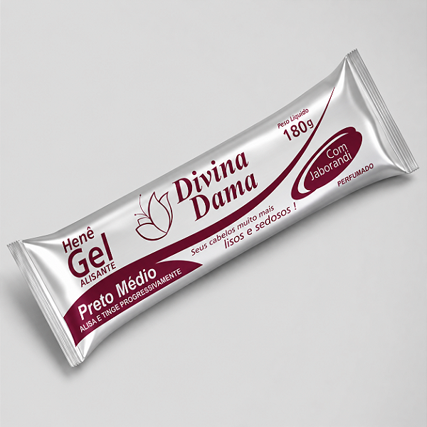 Divina Dama Henê Gel 180g Preto Médio