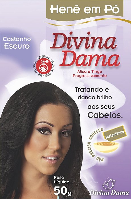 Divina Dama Henê Pó 50g Castanho Escuro
