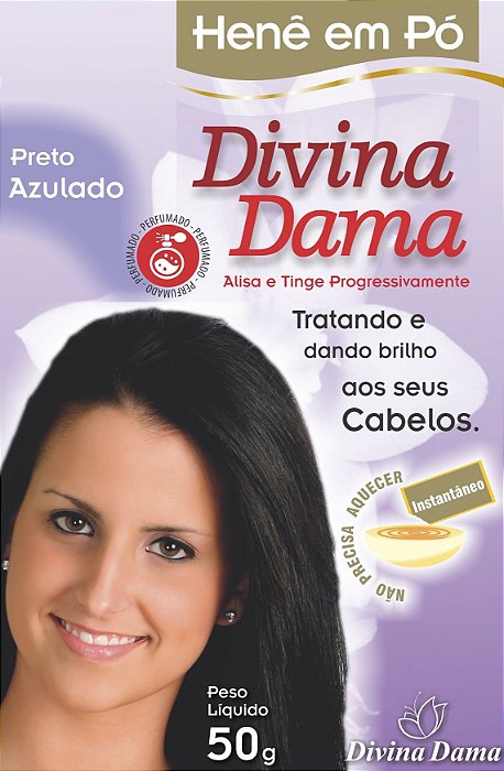 Divina Dama Henê Pó 50g Preto Azulado