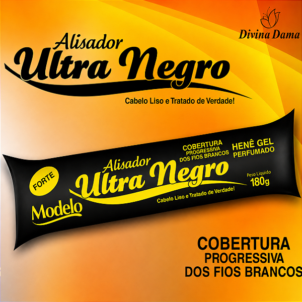 Modelo Henê Gel Alisador Ultra Negro Preto Forte 180g