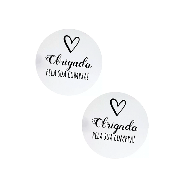 Etiqueta lacre adesivo redondo ''Obrigada pela sua compra''