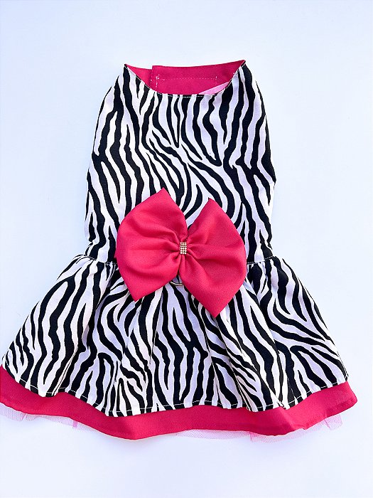 Vestido Pet: Vestido Zebrinha Pink