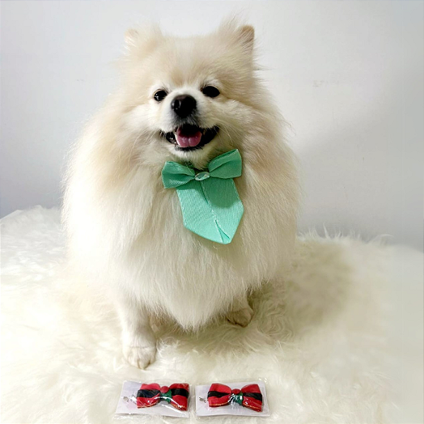 Presilha Lacinho Natal Vermelho OMD - OH MY DOG