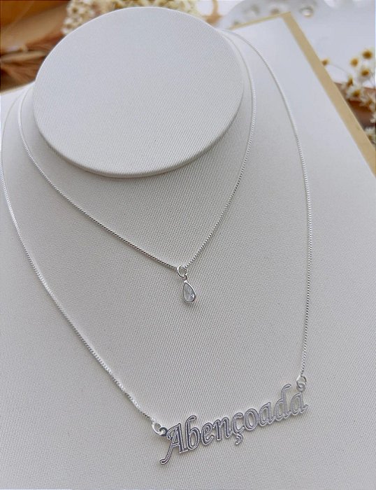 Colar Duplo Folheado à Prata Abençoada