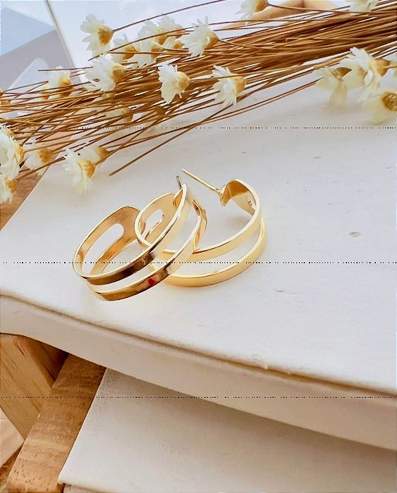 Brinco Argolinha Folheado a Ouro