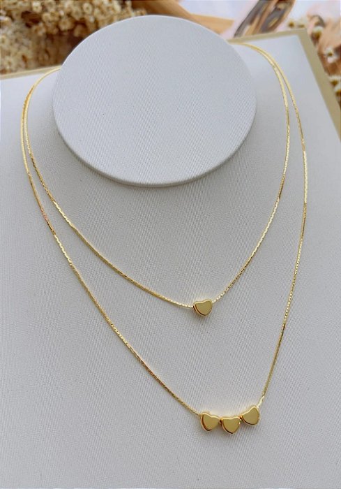 Colar Duplo Coração