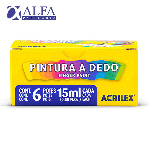 Pintura a Dedo 6 cores 15ml Acrilex
