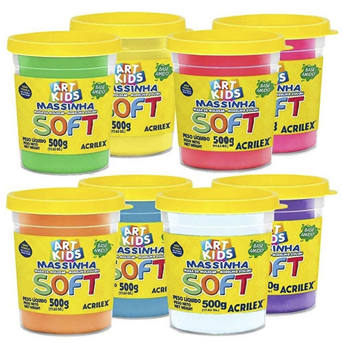 Massinha de Modelar 500g Soft Acrilex cores