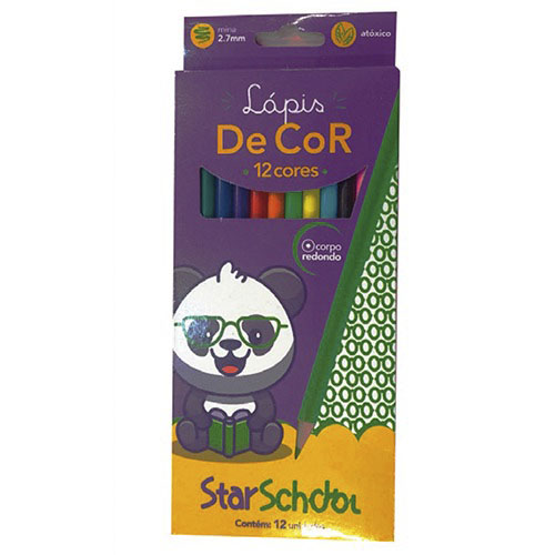 Lápis de Cor Star School 12 Cores
