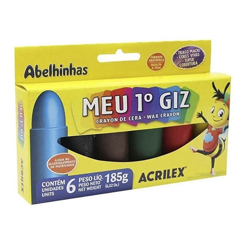 Meu Primeiro Giz 6 e 12 cores Acrilex