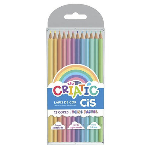 Lápis de Cor Cis Tons pastel 12 cores