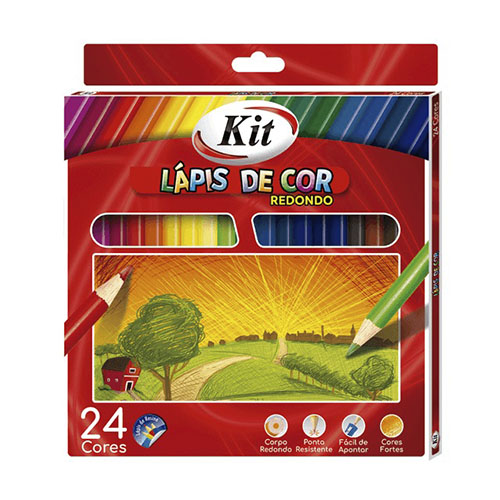 Lápis de Cor Kit Redondo 24 ou 36 cores