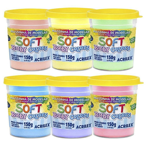 Massinha de Modelar  soft 150g Acrilex Baby Color sortidas
