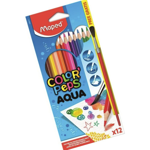 Lápis de cor Aquarelável  Maped 12cores +1 pincel