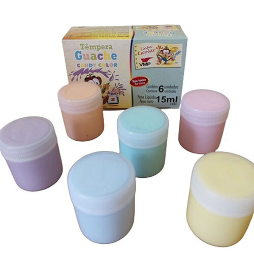 Tinta Guache 6 Cores 15ml cada Candy Color Vmp