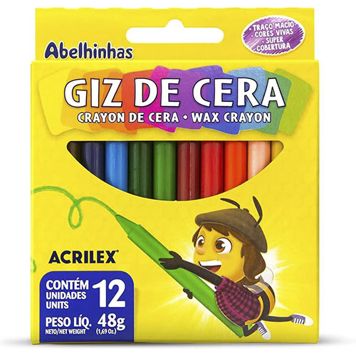 Giz de Cera 12 Cores Acrilex