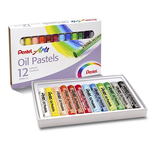 Giz de Cera Pastel Oleoso  Para Uso Artístico 12 bastões