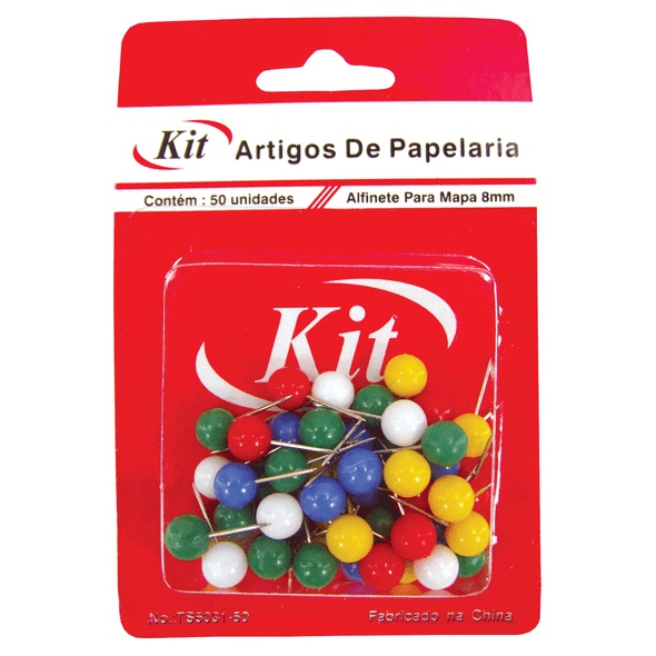 Alfinete para mapa kit 8mm