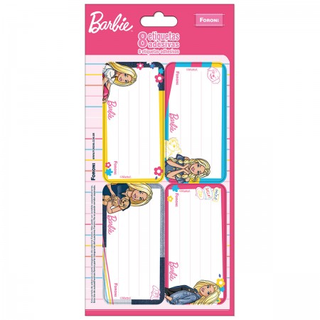 Etiquetas auto adesivas pautadas Barbie - Foroni