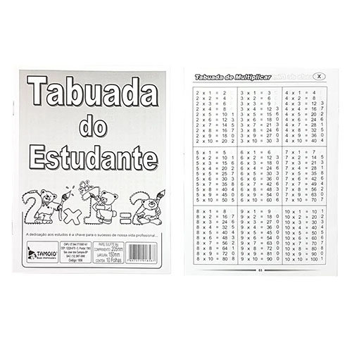 Tabuada do estudante tamoio