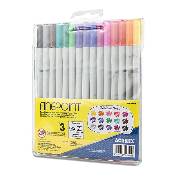 Caneta Fine point traços super fino 0.4mm acrilex