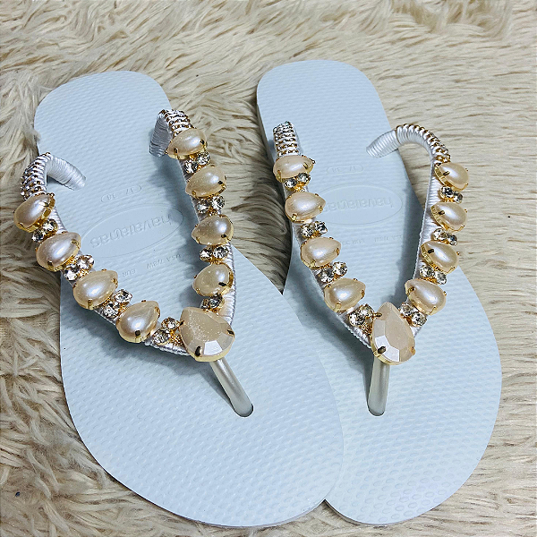 Chinelo Havaianas Decorado Slim - Brilho Dourado
